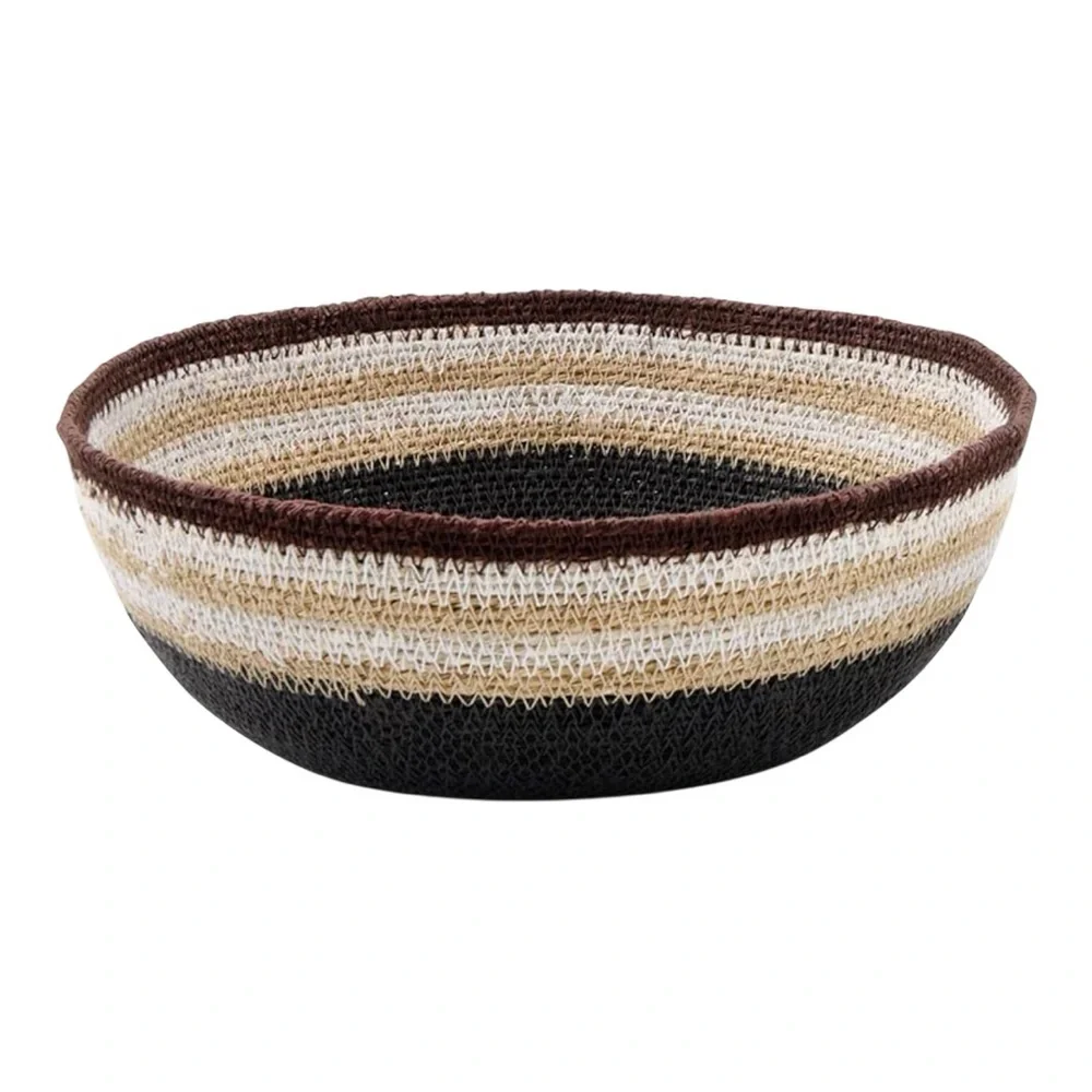 47th and Main Seagrass Bowls Set of 2 Neutral Striped Boho Home Decor New